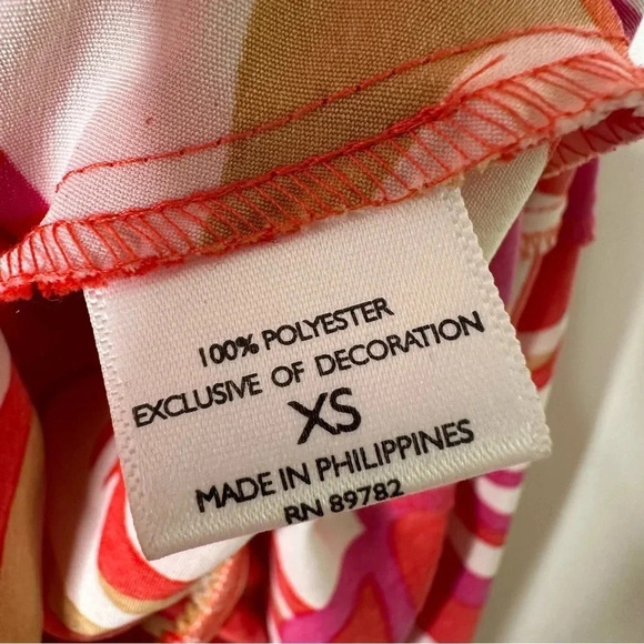 Natori Abstract Floral Cowl Neck Tie Waist Dress Size XS - Picture 7 of 7